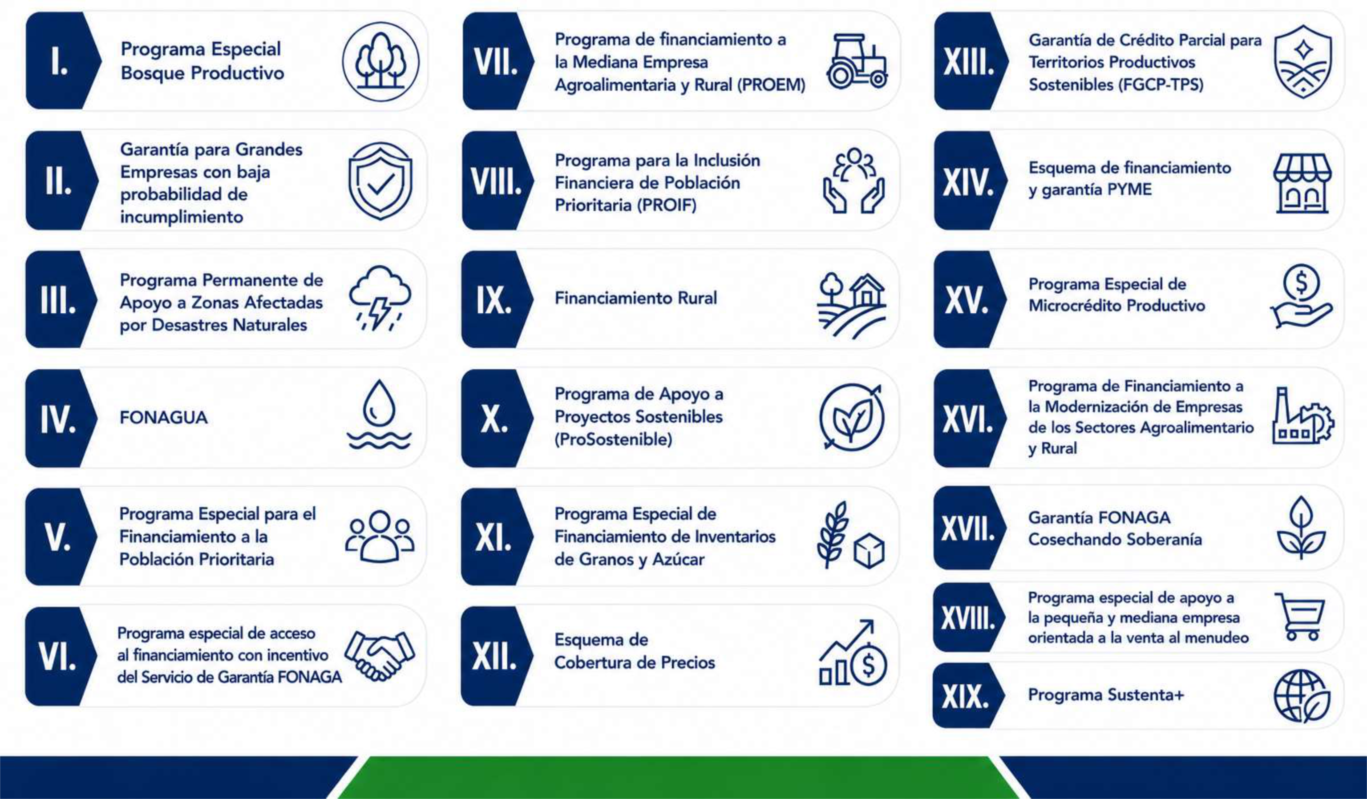 Evaluación general de 19 programas y/o servicios más relevantes